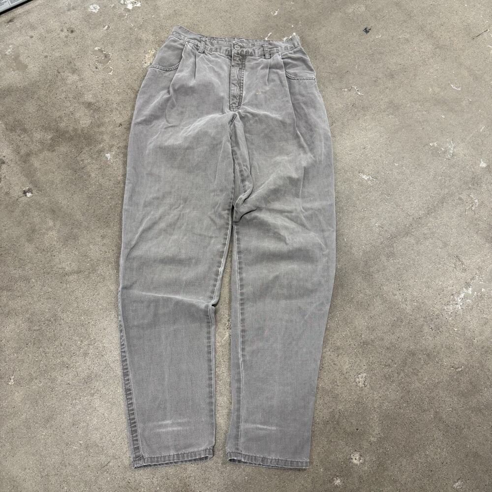 Vintage Patagonia Pleated Jeans High Rise Gray Tapered Leg Women Size 10